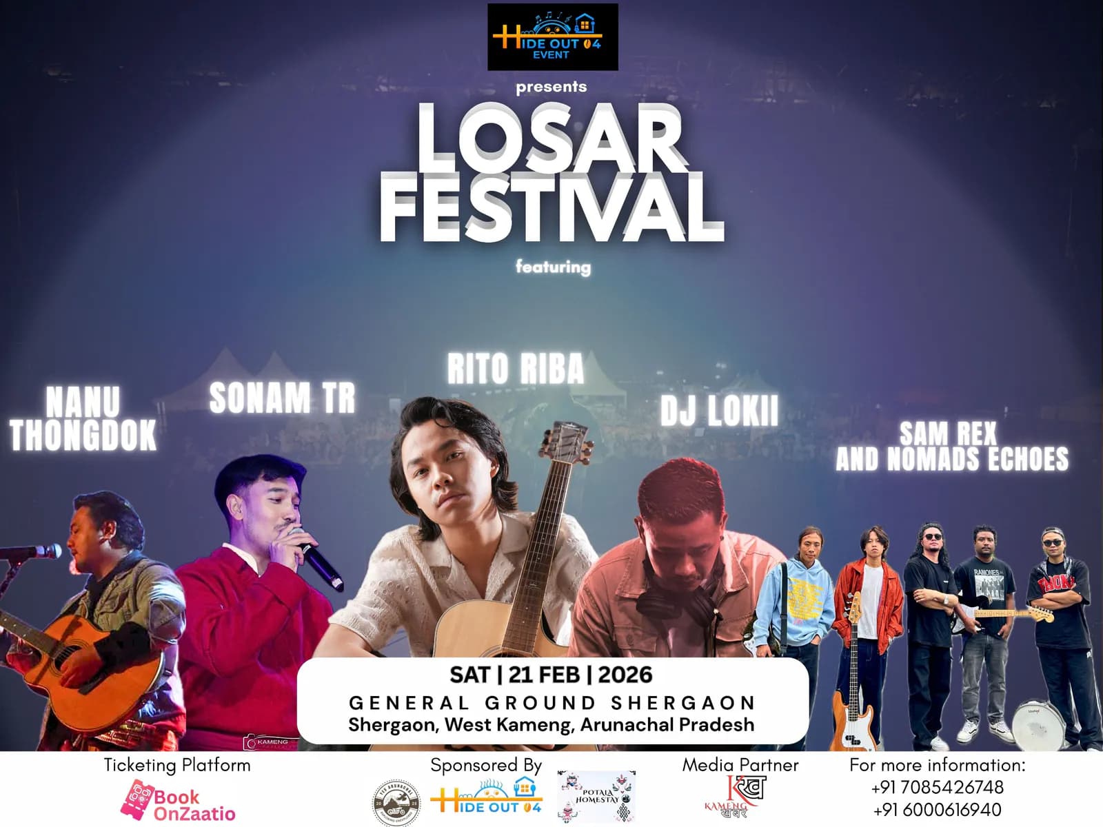 Losar Festival 2026 by HIDEOUT04 EVENTS in Shergaon, Arunachal Pradesh | All-Night Musical Celebration