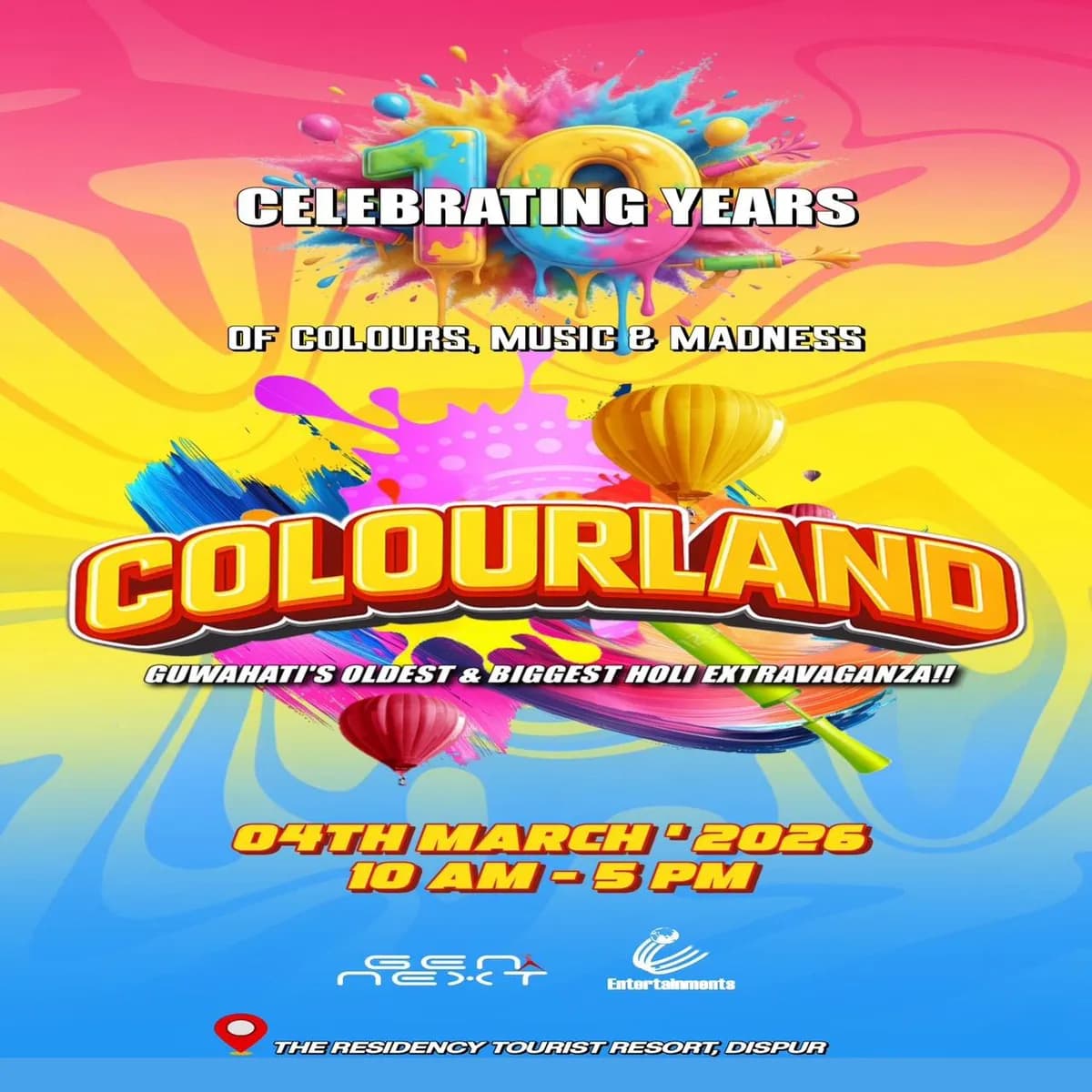 Colourland 2026 – Guwahati’s Oldest & Biggest Holi Celebration